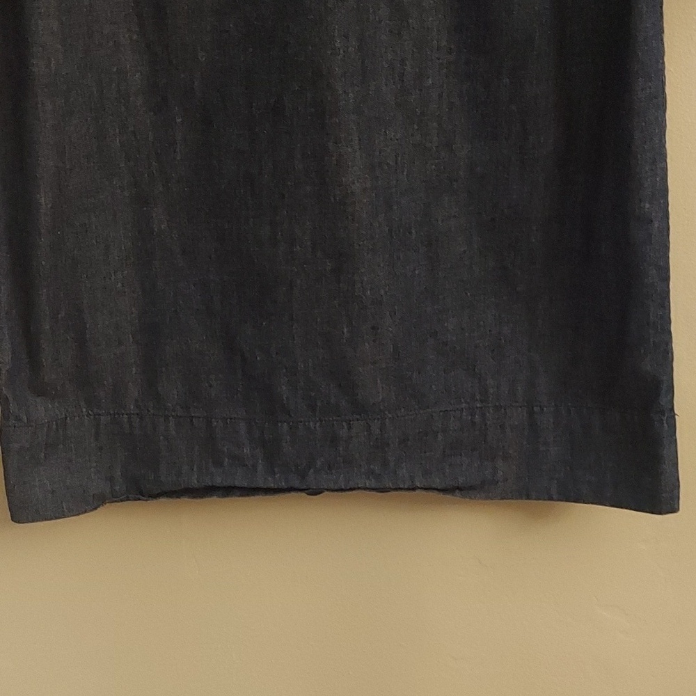 DRAPER JAMES Denim Blue Chambray Ruffle Shift Dress 2 Feminine - Picture 7 of 10